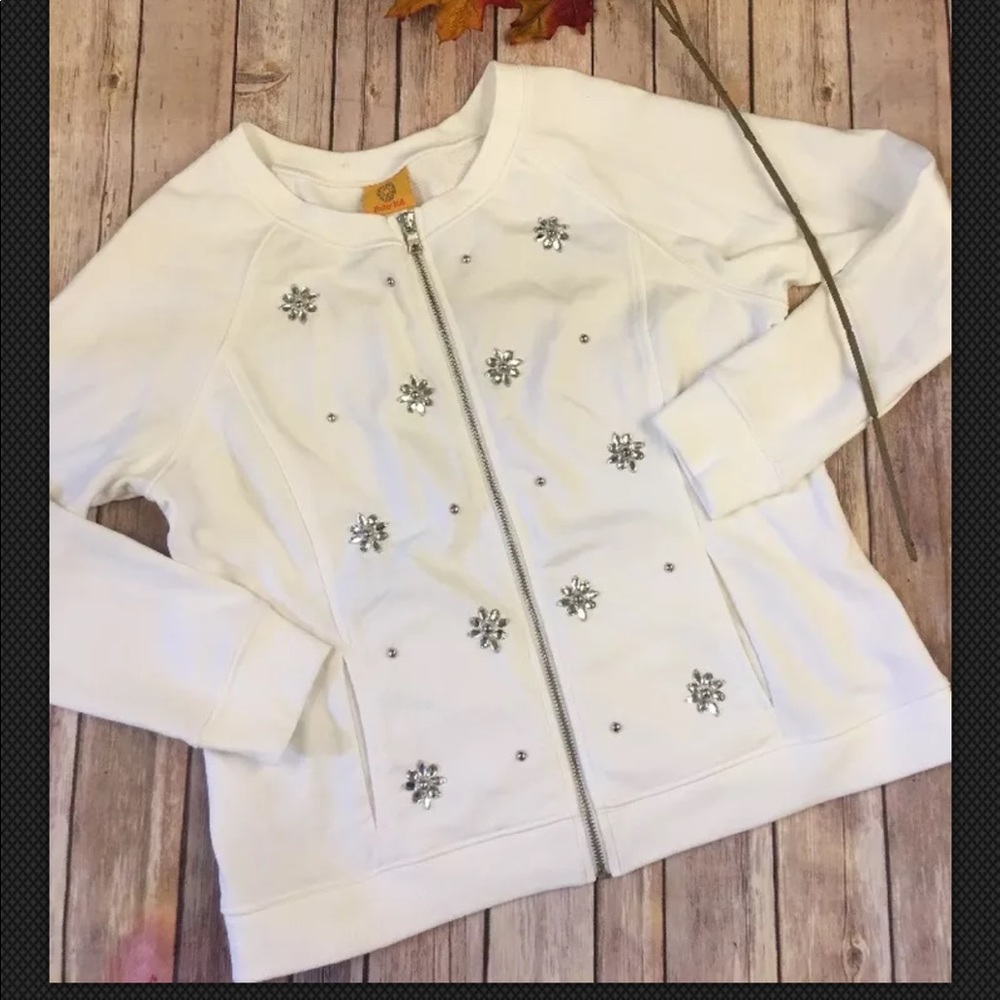 Ruby Road Medium Snowflake Zipup Jacket/Sweatshirt - image 1